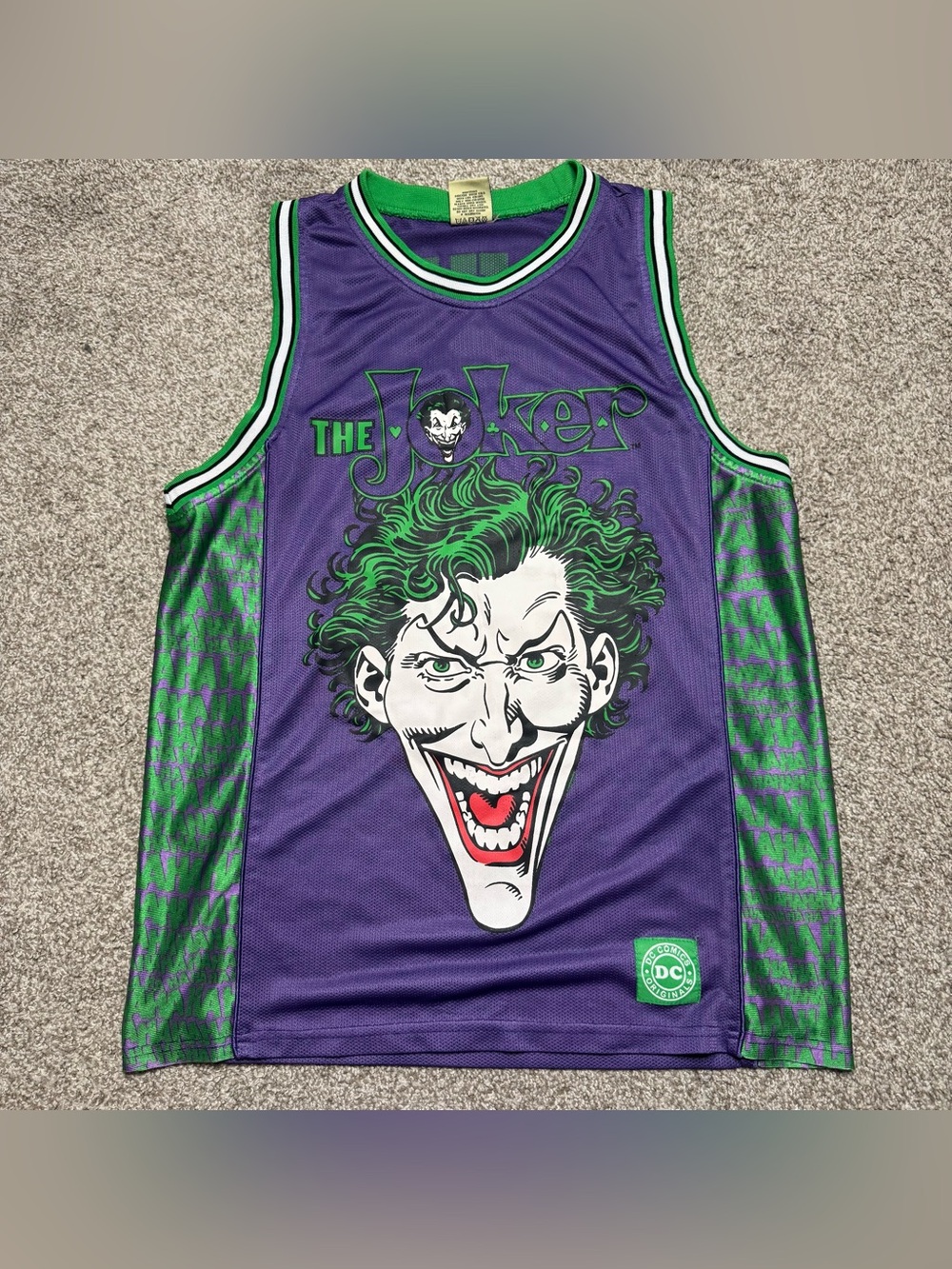 The Joker DC Comics Purple Green Basketball Jersey Tank Top